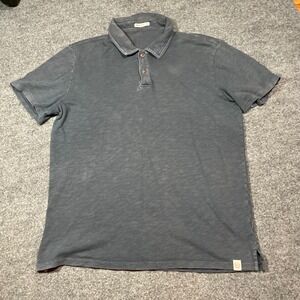 Marine Layer Short Sleeve Button Neck Polo Shirt Mens Size M Preppy Beachy